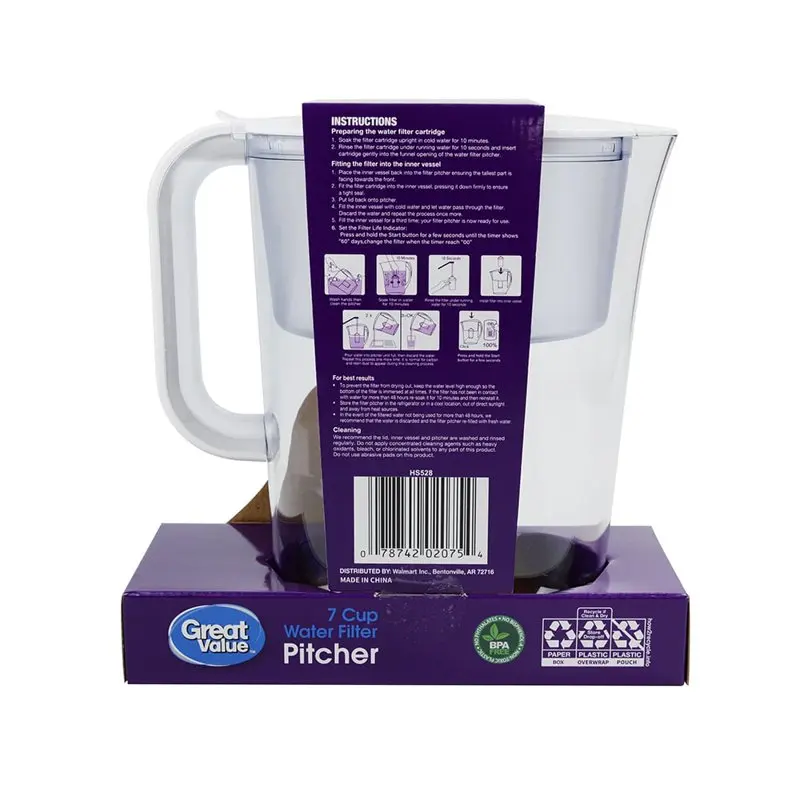 Lovely White BPA-Free 7 Cup Plastic Water Pitcher with Filter Compatible- Enjoy Healthy and Clean Water Everyday!
Lovely White BPA-Free 7 Cup Plastic Water Pitcher with Filter Compatible- Enjoy Healthy and Clean Water Everyday!