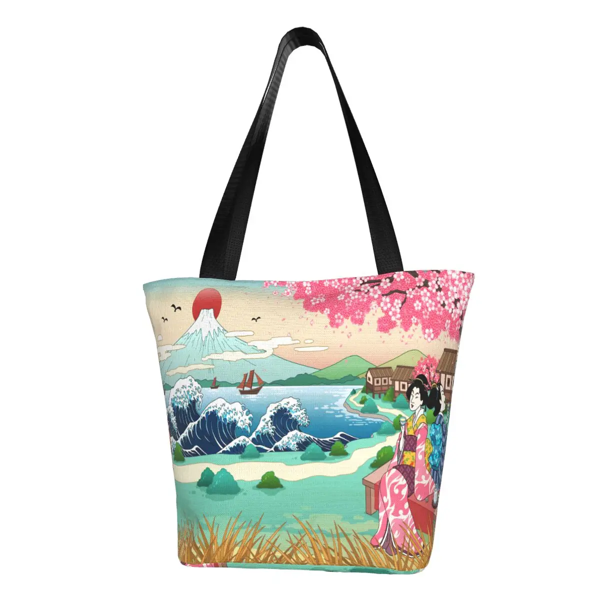 Women Handbag Geisha Drinking Sake Under Cherry Blossom Tree Environmental Storage Reusable Girls Small Shoulder Tote Bag
Women Handbag Geisha Drinking Sake Under Cherry Blossom Tree Environmental Storage Reusable Girls Small Shoulder Tote Bag