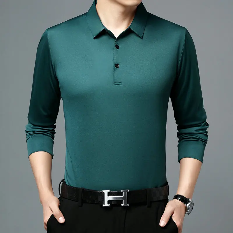 Men Casual Polo Shirts Green Red Blue Black Plain Color Long Sleeve Turn Down Collar Basic Tops Male Daily Clothes Autumn 2022
Men Casual Polo Shirts Green Red Blue Black Plain Color Long Sleeve Turn Down Collar Basic Tops Male Daily Clothes Autumn 2022