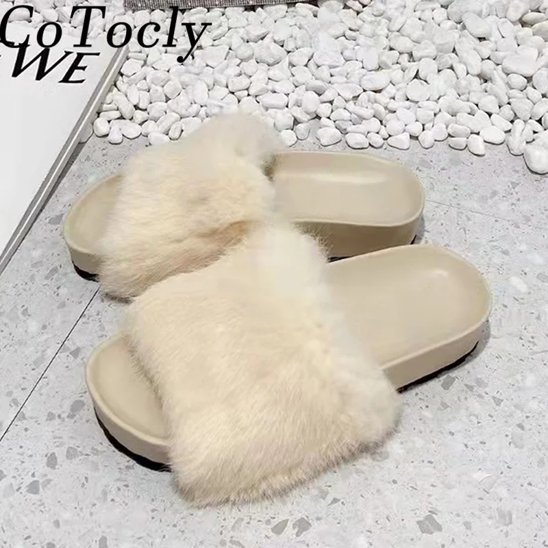 Thick Sole Slides Women Faux Fur Peep Toe Mules Shoes Woman Autumn Winter Fshion Comfort Flat Slippers Women Zapatillas Mujer
Thick Sole Slides Women Faux Fur Peep Toe Mules Shoes Woman Autumn Winter Fshion Comfort Flat Slippers Women Zapatillas Mujer