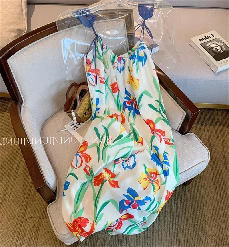 Women's Summer Shoulder Knot Strap Midi Dress Sweet Painting Printed Backless Sleeveless Beach Party Sundress Holiday Vestidos
Women's Summer Shoulder Knot Strap Midi Dress Sweet Painting Printed Backless Sleeveless Beach Party Sundress Holiday Vestidos