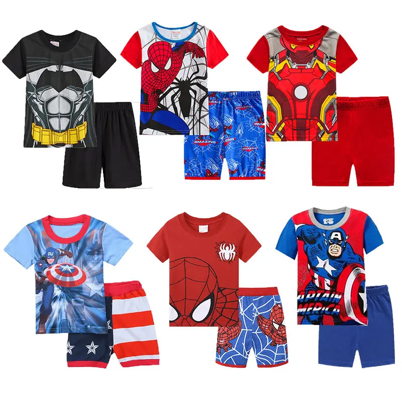 Summer Children's Cotton Pajamas Cartoon Superhero Spiderman Suit Clothing Children's Short-sleeved T-shirt Cosplay Clothing
Summer Children's Cotton Pajamas Cartoon Superhero Spiderman Suit Clothing Children's Short-sleeved T-shirt Cosplay Clothing