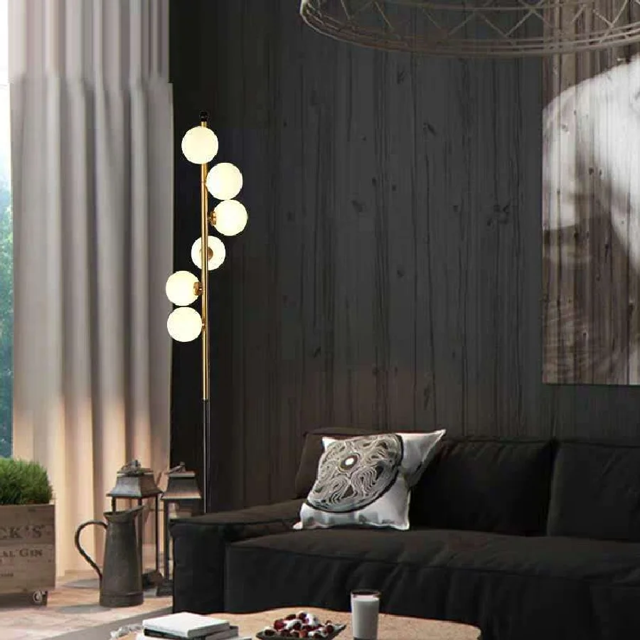 Simple Floor Lamp Bedroom Living Room Lighting Study Room Floor Lamp with 6 Ball Glass Spiral Retro Vertical Hanging Lampshade
Simple Floor Lamp Bedroom Living Room Lighting Study Room Floor Lamp with 6 Ball Glass Spiral Retro Vertical Hanging Lampshade