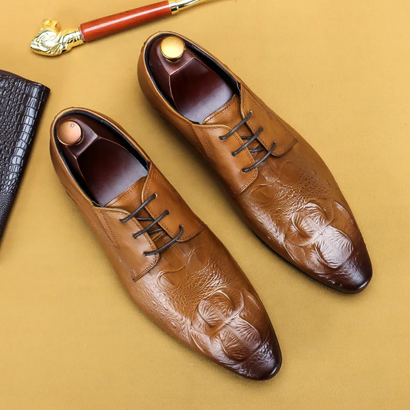 Handmade Office Business Wedding Genuine Leather Mens Dress Shoes Black Crocodile Pattern Formal Pointed Toe Oxfords Brogue Shoe
Handmade Office Business Wedding Genuine Leather Mens Dress Shoes Black Crocodile Pattern Formal Pointed Toe Oxfords Brogue Shoe