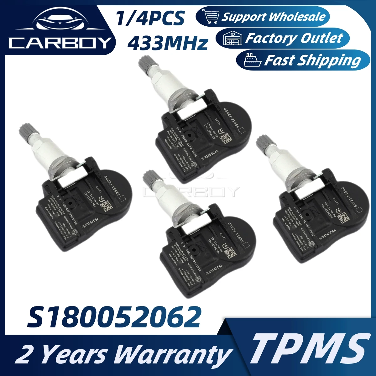 S180052062 52933-F2000 TPMS Car Tire Pressure Gauge For Kia Nitro Optima Hyundai Elantra Ioniq i30 Kona Grandeur 433MHz 1/4PCS
S180052062 52933-F2000 TPMS Car Tire Pressure Gauge For Kia Nitro Optima Hyundai Elantra Ioniq i30 Kona Grandeur 433MHz 1/4PCS
