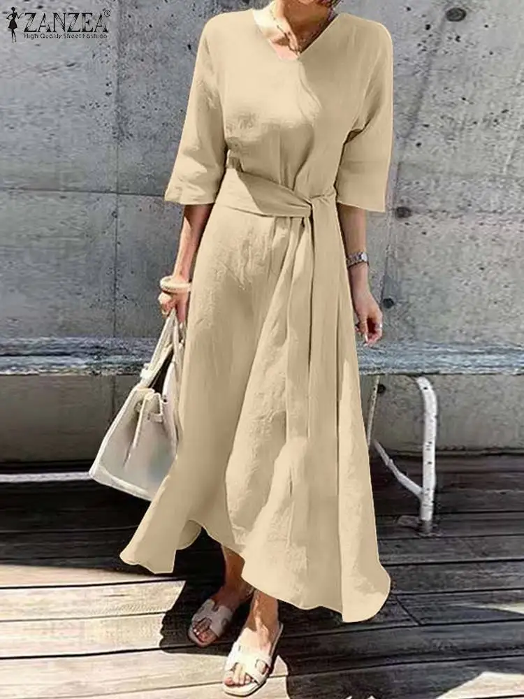 Holiday Casual A Line Dresses Oversize Women's Casual Maxi Dress 2022 Summer Solid Cotton Robe Longue ZANZEA Chic V Neck Vestido
Holiday Casual A Line Dresses Oversize Women's Casual Maxi Dress 2022 Summer Solid Cotton Robe Longue ZANZEA Chic V Neck Vestido