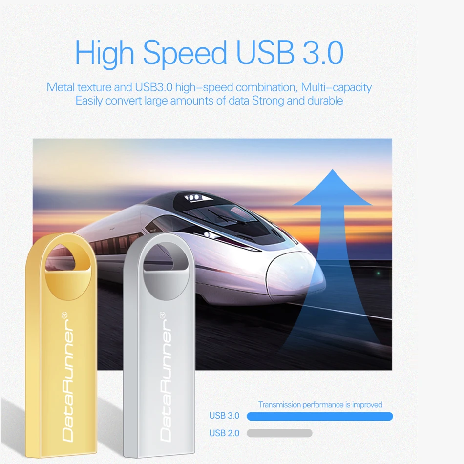 DataRunner Высокоскоростной USB флэш-накопитель Металлический Pendrive 8 ГБ 16 32 64