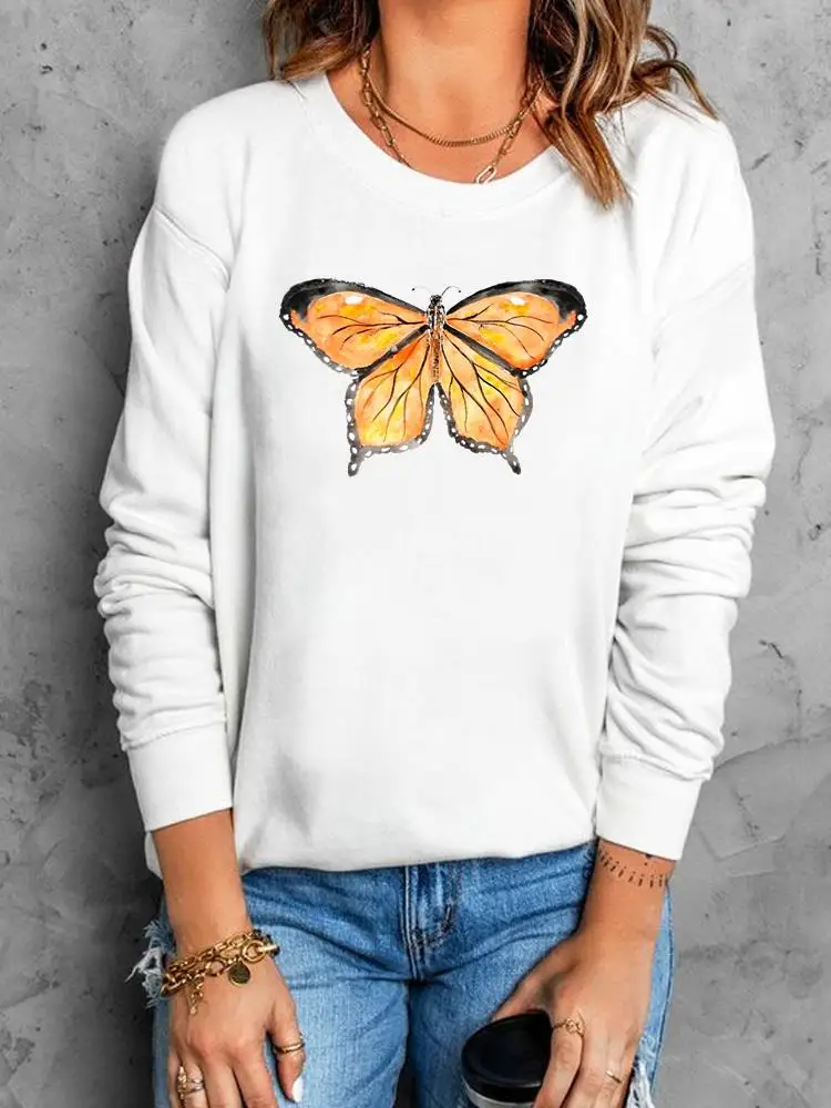 Pullovers O-neck Autumn Fashion Clothing Women Butterfly Sweet 90s Trend Cute Fall Spring Fashion Female Graphic Sweatshirts
Pullovers O-neck Autumn Fashion Clothing Women Butterfly Sweet 90s Trend Cute Fall Spring Fashion Female Graphic Sweatshirts