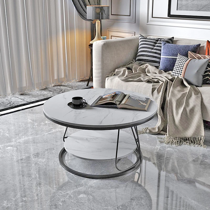 Simple, light, luxurious, Italian-style small-sized living room, round sofa with marble double-layer rock plate, coffee table, t
Simple, light, luxurious, Italian-style small-sized living room, round sofa with marble double-layer rock plate, coffee table, t