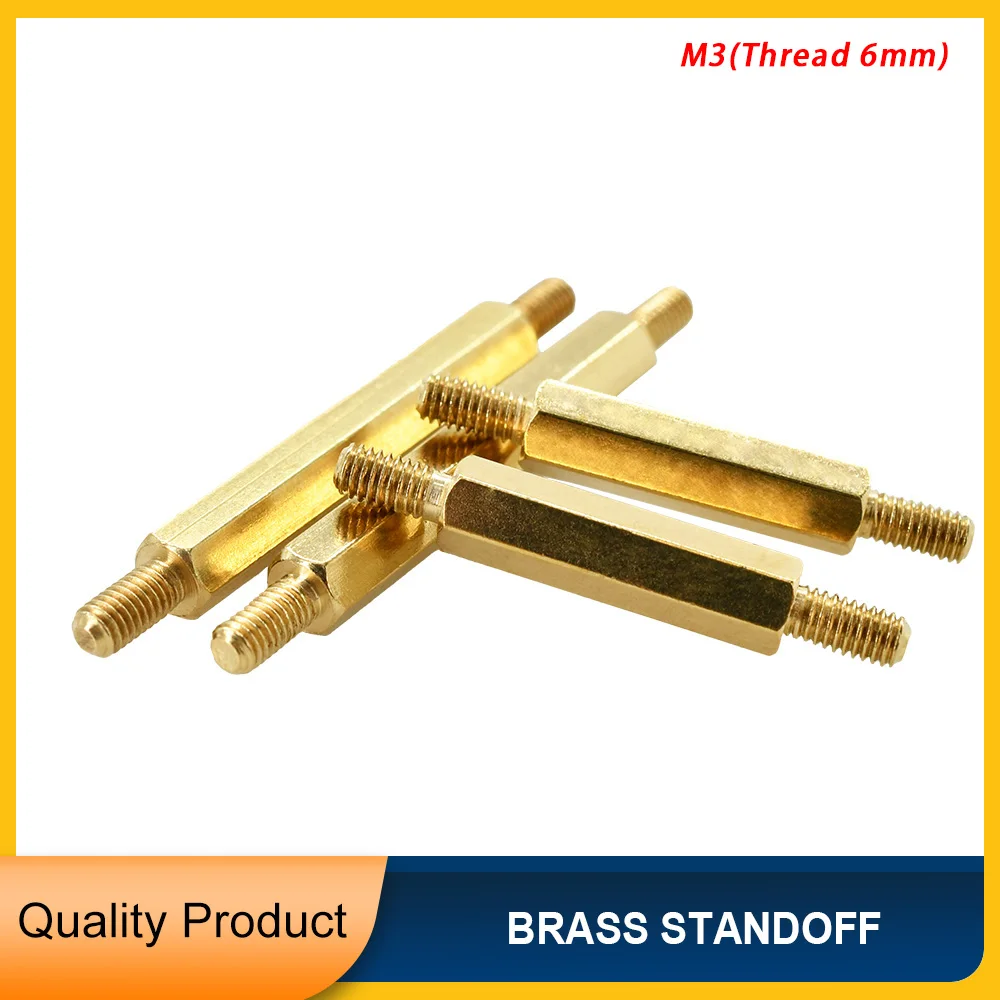 

M3 Hex Brass Motherboard Standoff MetricThreaded Board Stud Bracket Spacing Screws Bolts PCB Pillars Hexagon Spacer Standoffs