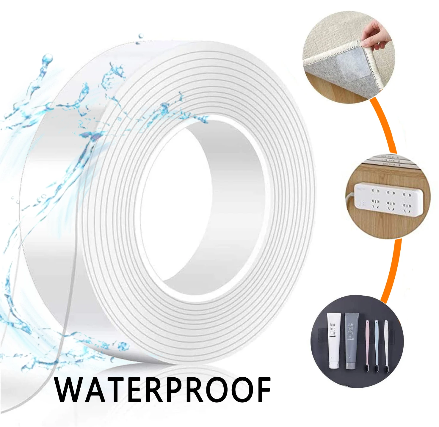 Transparent Double-Sided Adhesive Reusable Washable Trackless Waterproof Super Strong Self-Adhesive With Kitchen Bathroom Tools
Transparent Double-Sided Adhesive Reusable Washable Trackless Waterproof Super Strong Self-Adhesive With Kitchen Bathroom Tools