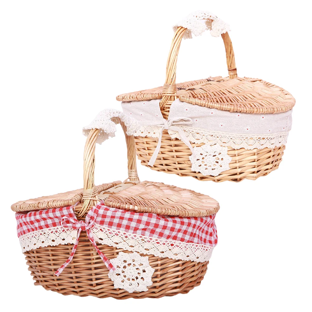 Outdoor Picnic Basket Woven Wicker Basket With Handle And Cloth Lining For Food Sundry Container Fruit Storage Kitchen Organizer
Outdoor Picnic Basket Woven Wicker Basket With Handle And Cloth Lining For Food Sundry Container Fruit Storage Kitchen Organizer