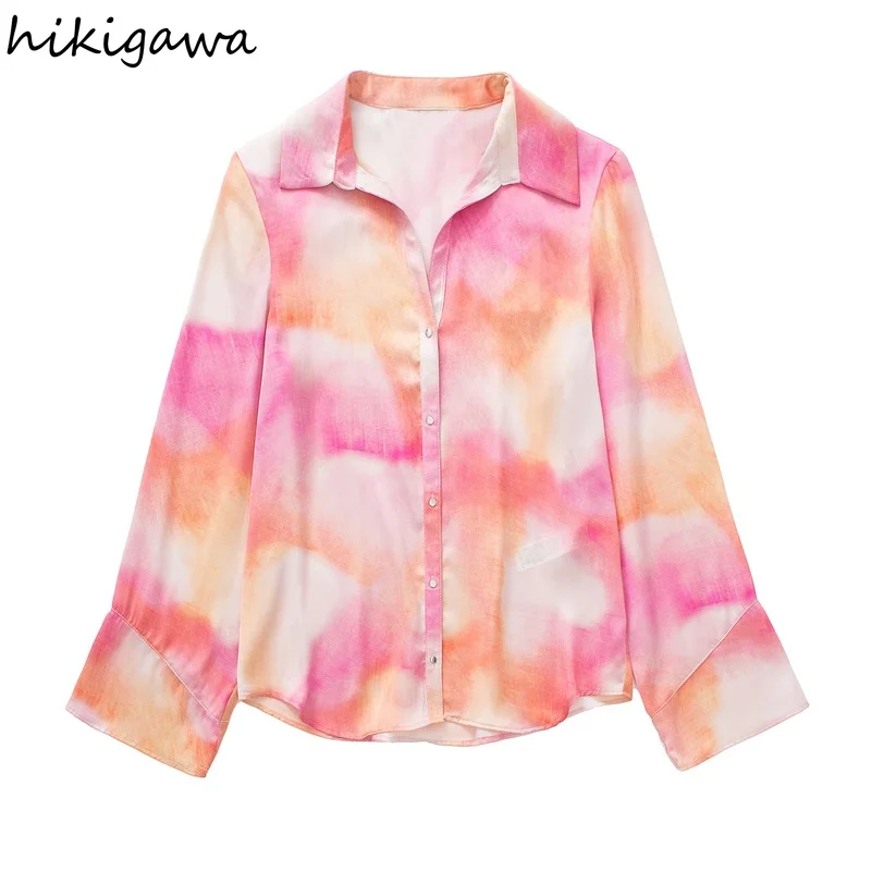 Hikigawa Women Fashion Tie Dye Printed Button-Up Loose Casual Shirts Vintage Short Sleeve Female Blouse Chic Tops Mujer
Hikigawa Women Fashion Tie Dye Printed Button-Up Loose Casual Shirts Vintage Short Sleeve Female Blouse Chic Tops Mujer