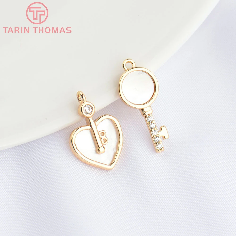 (4803) 2PCS 11x6MM 24K Gold Color Brass with Zircon Heart Lock Key Pendants High Quality DIY Jewelry Making Findings Wholesale
(4803) 2PCS 11x6MM 24K Gold Color Brass with Zircon Heart Lock Key Pendants High Quality DIY Jewelry Making Findings Wholesale