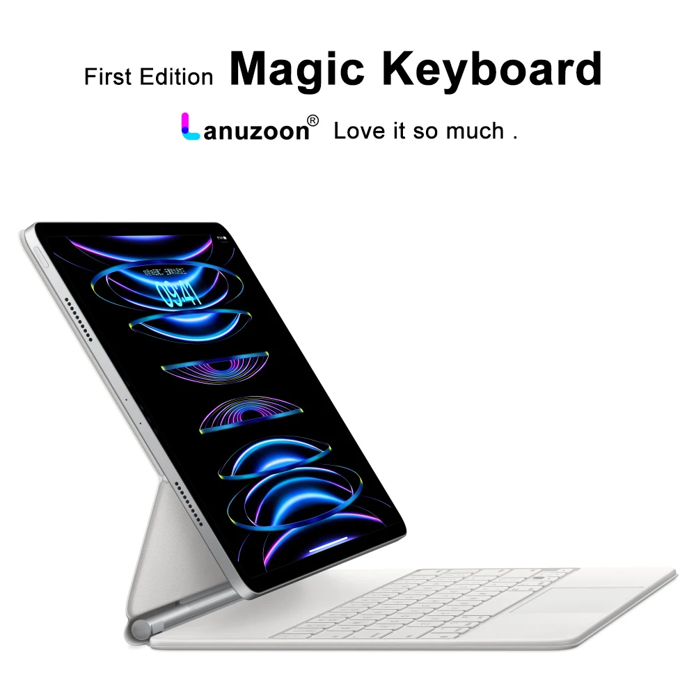 

LANUZOON First Edition Magic Keyboard For iPad Air 4 5 Pro 11 12.9 6th 5th 4th 3rd Gen 2022 2023 Case With Smart Touchpad Cover