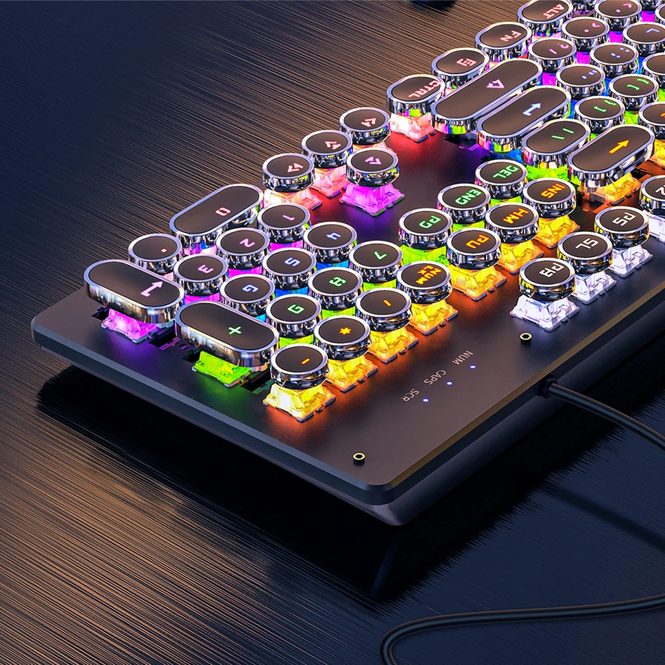2022.Mechanical Keyboard Metal Panel Round Retro Keycap 104 Keys Backlit Wired Gaming Keyboard For PC Laptop
2022.Mechanical Keyboard Metal Panel Round Retro Keycap 104 Keys Backlit Wired Gaming Keyboard For PC Laptop