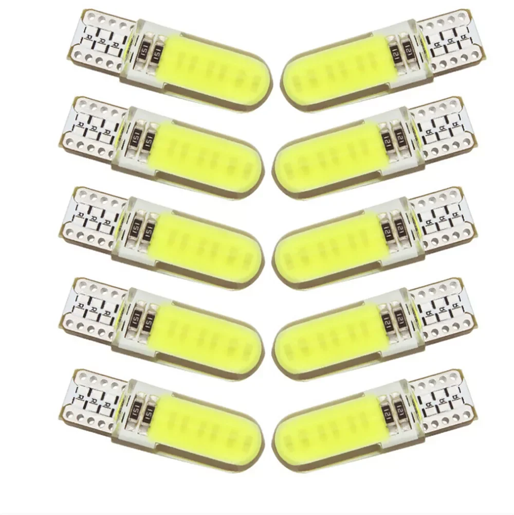 10pcs Silicone Gel COB LED Car Light 12V T10 W5W Wedge Side Parking Reading Bulb Signal Lamp Clearance Light 12 SMD chips 3W
10pcs Silicone Gel COB LED Car Light 12V T10 W5W Wedge Side Parking Reading Bulb Signal Lamp Clearance Light 12 SMD chips 3W