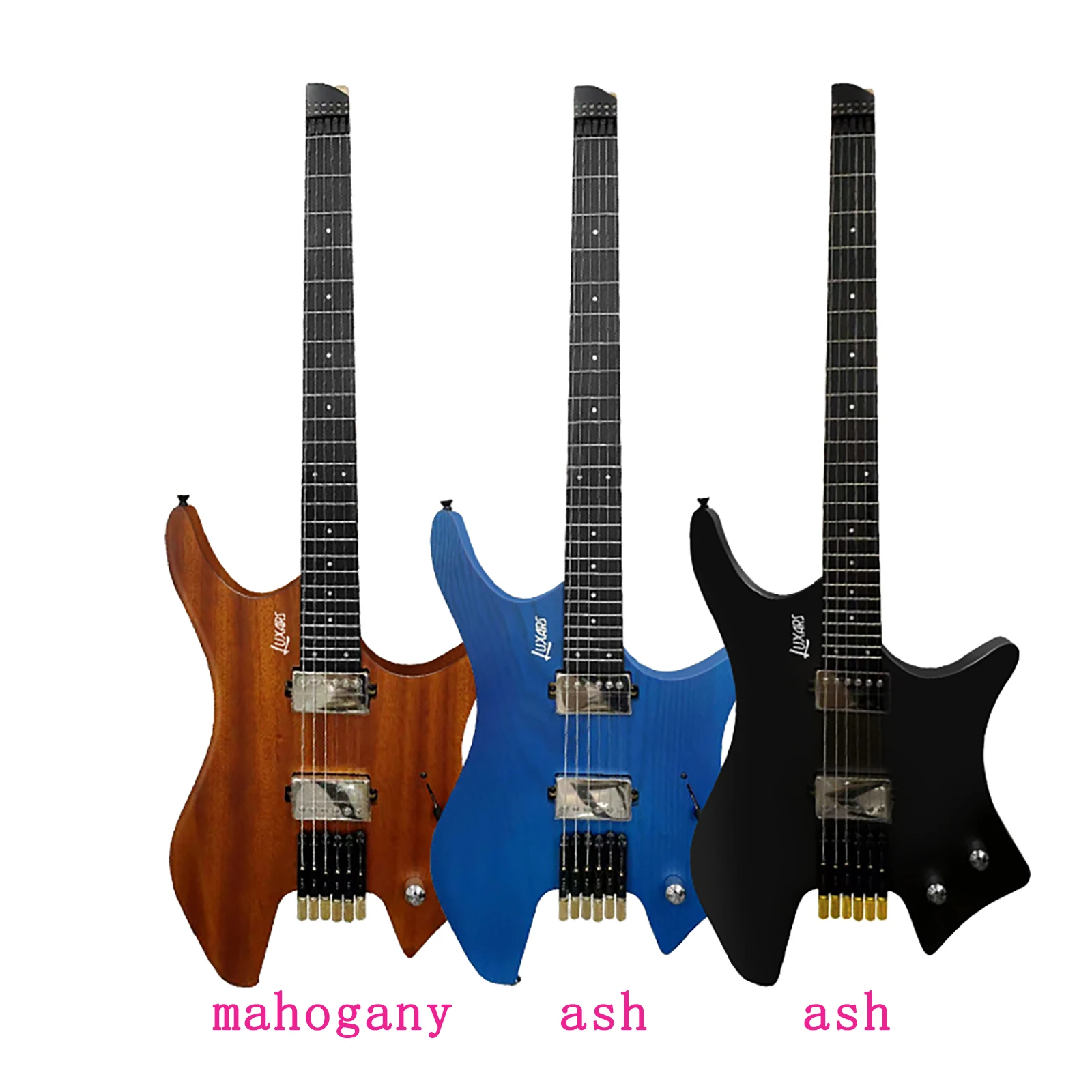 High Quality New 6-string Headless Electric Guitar Essencial Color Mahogany Wood Matte Black Blue Ash Wood Body Travel Guitarra
High Quality New 6-string Headless Electric Guitar Essencial Color Mahogany Wood Matte Black Blue Ash Wood Body Travel Guitarra