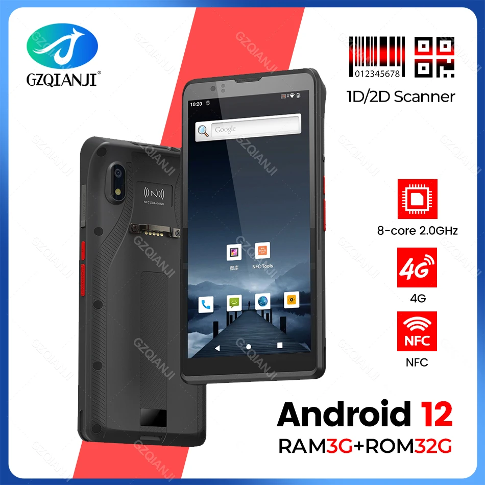 

Android 12 Rugged PDA Handheld Terminal with 1D 2D Honeywell QR Code Barcode Reader Data Collector Scanner NFC Wifi PDA 3GB+32GB