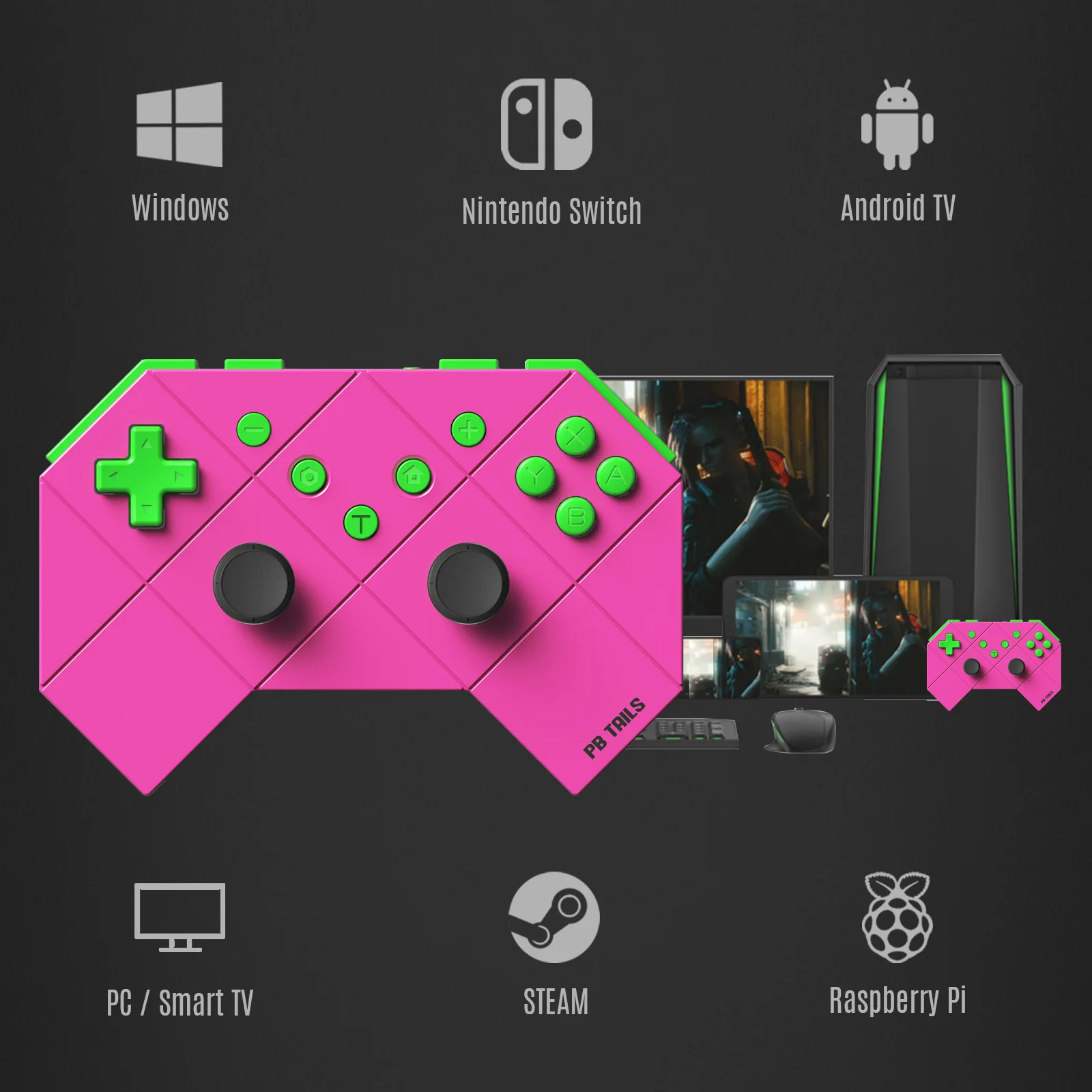 PB Tails беспроводной Bluetooth геймпад для NS Switch Smart TV PC Stream Raspberry PI игровой контроллер Джойстик с двойной вибрацией
PB Tails беспроводной Bluetooth геймпад для NS Switch Smart TV PC Stream Raspberry PI игровой контроллер Джойстик с двойной вибрацией