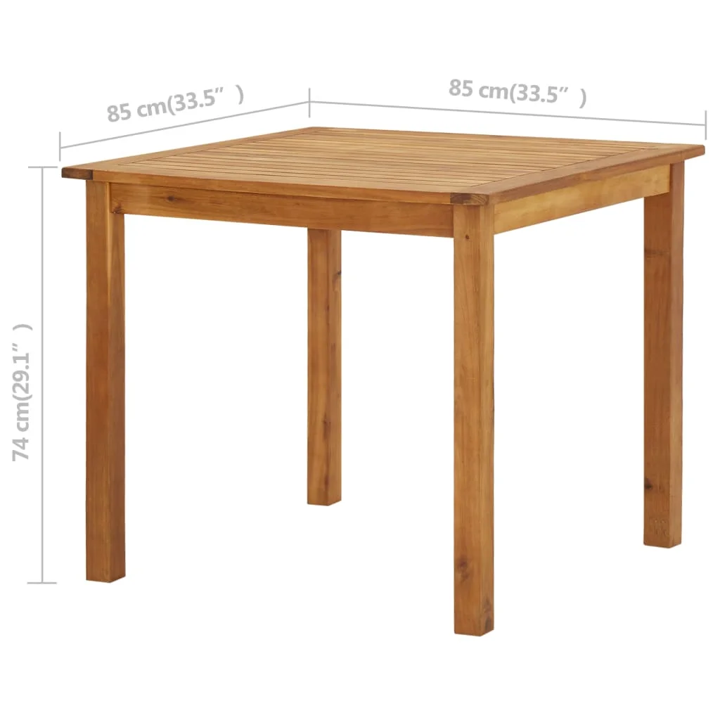 Patio Outdoor Table Deck Outside Porch Furniture Balcony Home Decor 33.5"x33.5"x29.1" Solid Acacia Wood