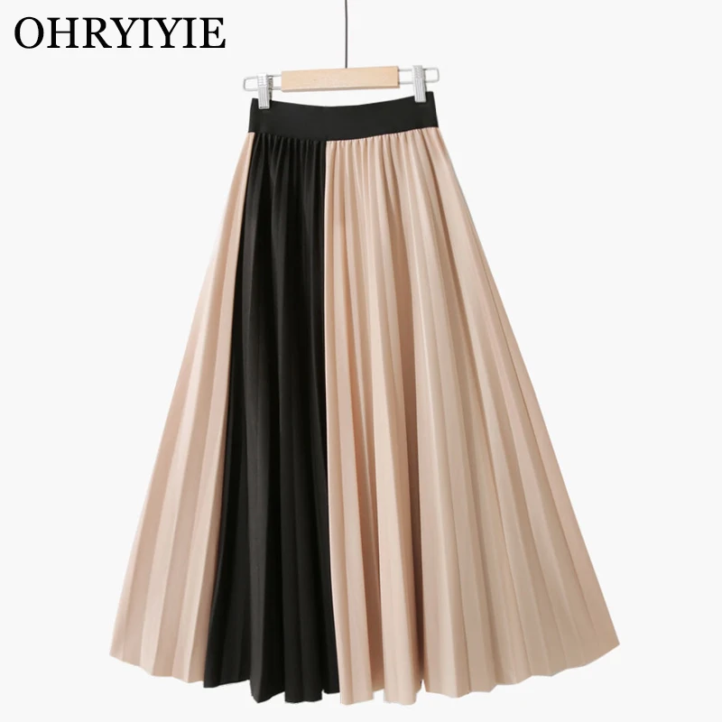 OHRYIYIE Vintage Patchwork Color Skirt Women 2023 New Fashion Elegant High Waist Mid Long Pleated Skirt Female All Match Skirt
OHRYIYIE Vintage Patchwork Color Skirt Women 2023 New Fashion Elegant High Waist Mid Long Pleated Skirt Female All Match Skirt