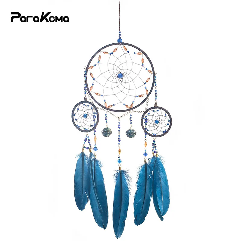 Blue Dream Catcher Handmade Feather Wooden Beads Bedroom Wall Hanging Home Decor Wedding Party Blessing Gift
Blue Dream Catcher Handmade Feather Wooden Beads Bedroom Wall Hanging Home Decor Wedding Party Blessing Gift