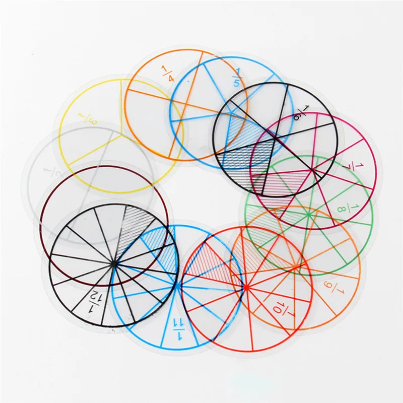 12pcs Kids Mathematics Montessori Toys Educational Toys For Children Plastic Math Numbered Fractions Circles Math Chips Kid Gift
12pcs Kids Mathematics Montessori Toys Educational Toys For Children Plastic Math Numbered Fractions Circles Math Chips Kid Gift