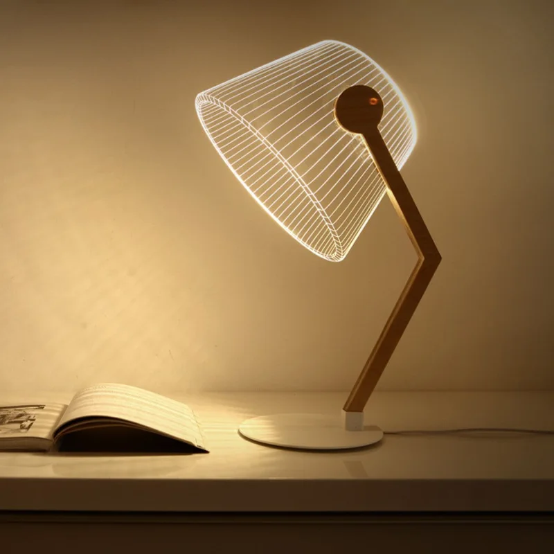 Modern Led Desk Lamp 3D Visual Bend Study Read Table Wooden Bracket Acrylic Board Creative Bedside Decoration Night Light
Modern Led Desk Lamp 3D Visual Bend Study Read Table Wooden Bracket Acrylic Board Creative Bedside Decoration Night Light