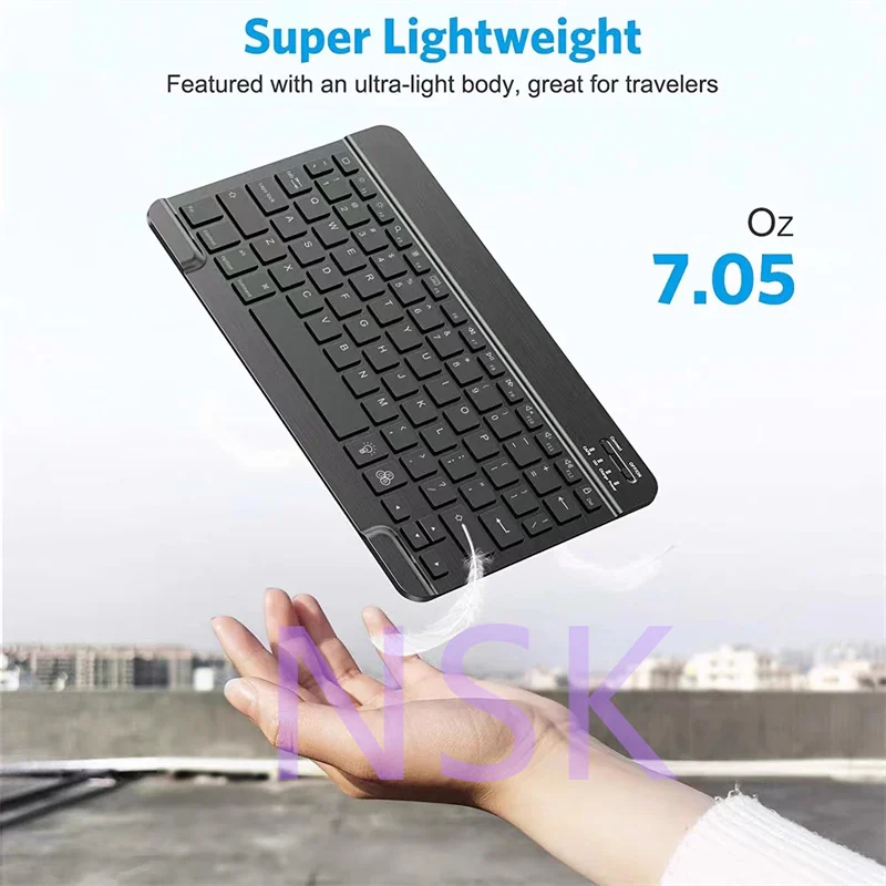 

Bluetooth keyboard, iPad tablet, universal mute, rechargeable, connected to mobile phone, three systems, seven color backlight