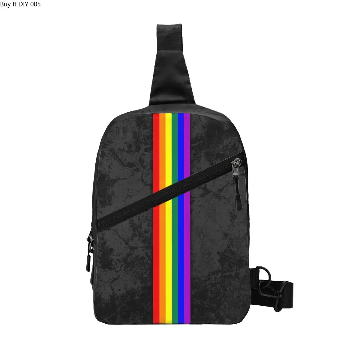 

Personalized Distressed LGBTQ Pride Flag Stripe Sling Bag LGBT Gay Lesbian Shoulder Chest Crossbody Backpack Cycling Daypack