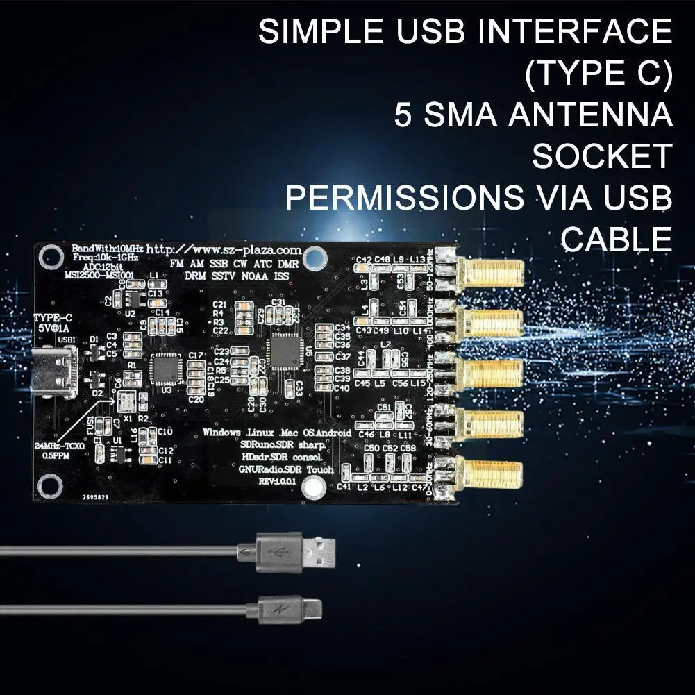 RSP1 Msi2500 Msi001 Simplified SDR Reciver 10kHz-1GHz Circuit Radio Receiving Moudle DIY Accessories Electronic Amateur J7B7
RSP1 Msi2500 Msi001 Simplified SDR Reciver 10kHz-1GHz Circuit Radio Receiving Moudle DIY Accessories Electronic Amateur J7B7