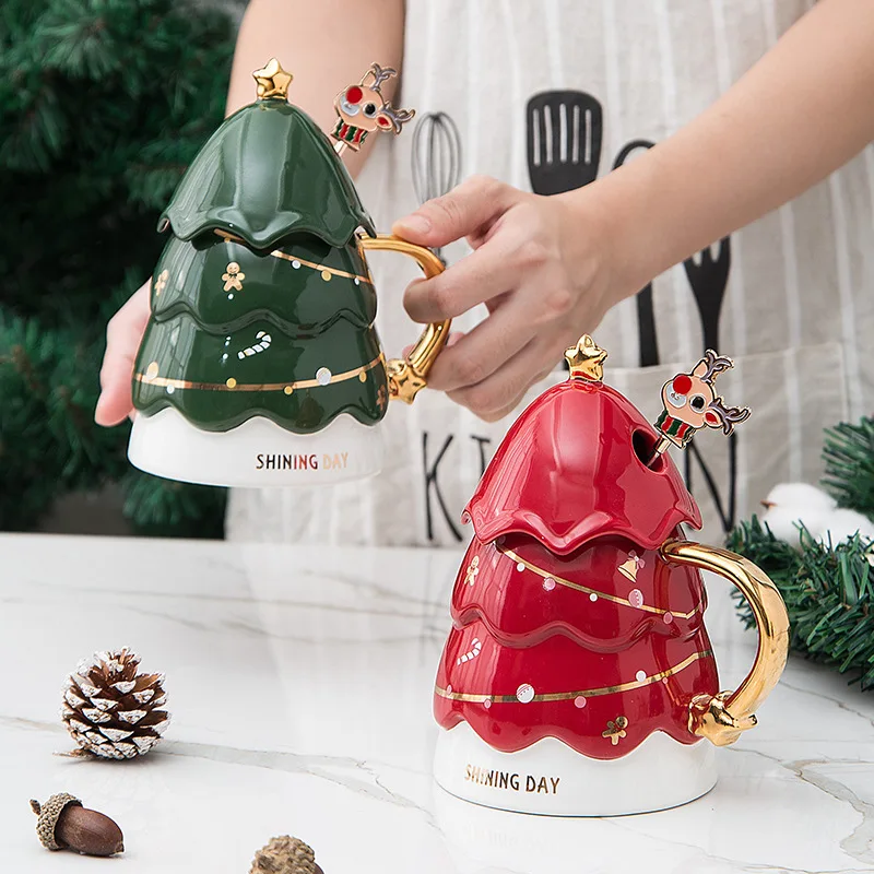 European Christmas Tree Milk Coffee Ceramic Cup With Cover And Spoon Is The Best Christmas Gift For Friends And Friends
European Christmas Tree Milk Coffee Ceramic Cup With Cover And Spoon Is The Best Christmas Gift For Friends And Friends