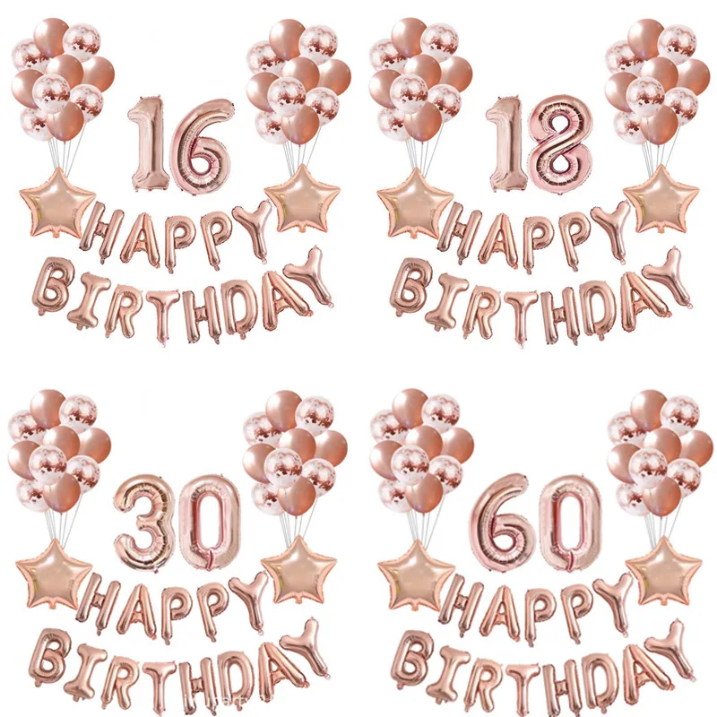 Rose Gold Aluminum Film Balloon Set Happy Birthday Balloon Party Supplies Party Balloon Set 
Rose Gold Aluminum Film Balloon Set Happy Birthday Balloon Party Supplies Party Balloon Set