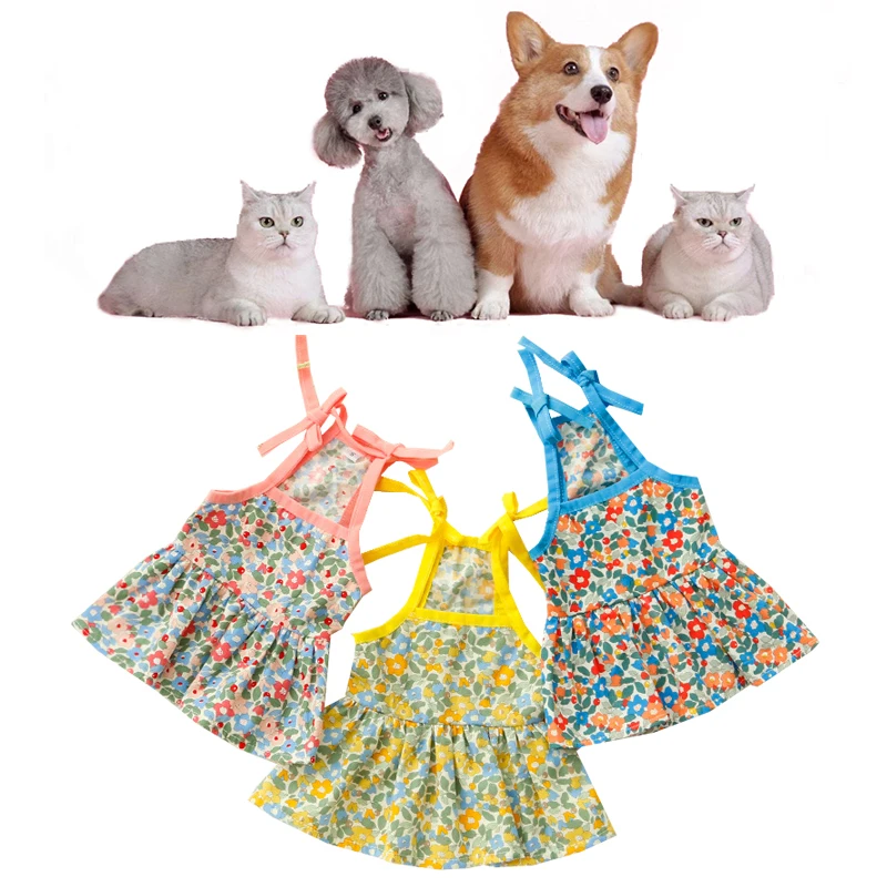 Summer Dog Clothes Cute Floral Sling Dress Thin Skirt Sunscreen For Small Dog Chihuahua Bichon Poodle Costume Puppy Pet Dresses
Summer Dog Clothes Cute Floral Sling Dress Thin Skirt Sunscreen For Small Dog Chihuahua Bichon Poodle Costume Puppy Pet Dresses