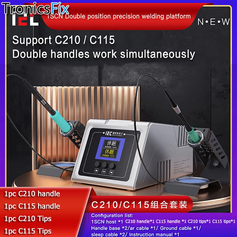 Нано-паяльная станция I2C 1SCN 1S с быстрым нагревом и ручкой C210 C115, набор наконечников паяльника для печатных плат, сварочные инструменты для ре...
Нано-паяльная станция I2C 1SCN 1S с быстрым нагревом и ручкой C210 C115, набор наконечников паяльника для печатных плат, сварочные инструменты для ре...