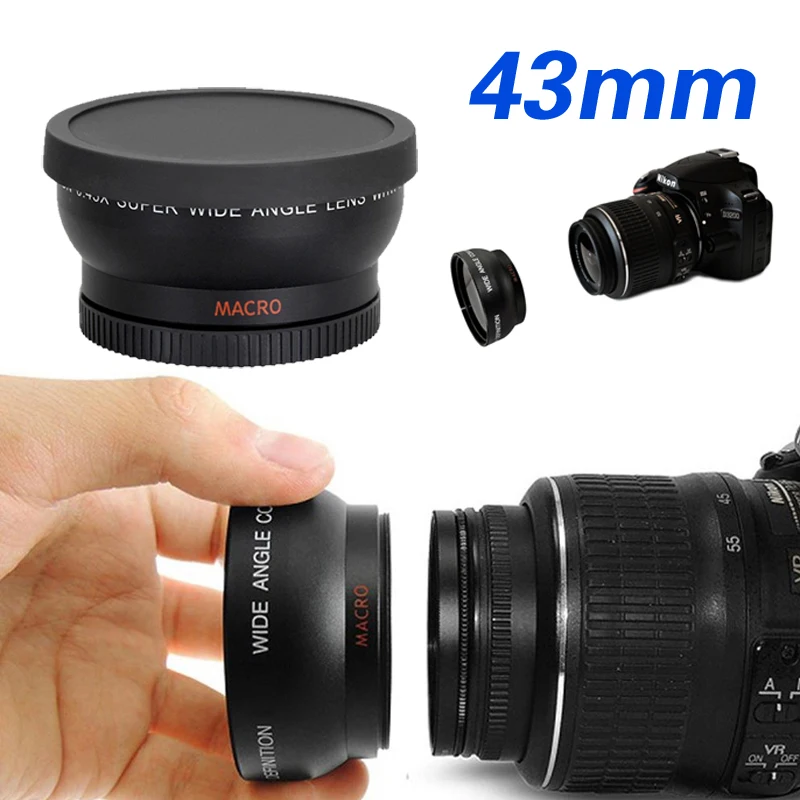 

43mm 0.45X Super Macro Wide Angle Fisheye Macro photography Lens for Canon NIKON Sony PENTAX DSLR DV SLR Camera 43MM thread lens