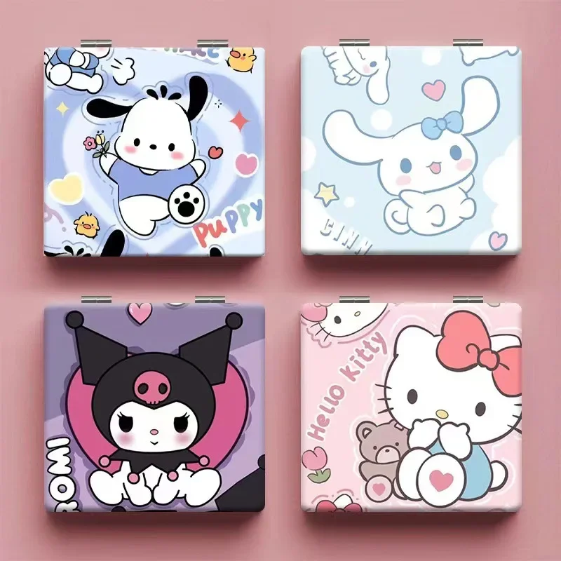Новинка Kawaii Sanrio Hello Kitty Kuromi My Melody ручное зеркало для макияжа портативное складное