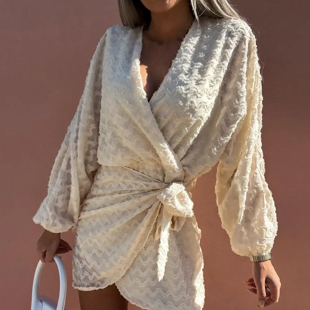 Lantern Long Sleeves Soft Fabric High-Waist Fashion Irregular Design Slim A-line Dress Mini Dress Everyday Life
Lantern Long Sleeves Soft Fabric High-Waist Fashion Irregular Design Slim A-line Dress Mini Dress Everyday Life