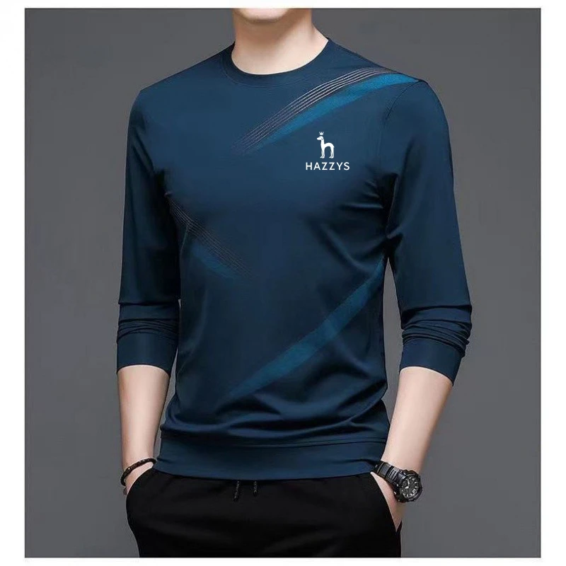Streetwear Fashion Men Long Sleeve T-shirt Spring Autumn Basic Business Male Clothes HAZZYS Korean Bottoming Loose Casual Tops
Streetwear Fashion Men Long Sleeve T-shirt Spring Autumn Basic Business Male Clothes HAZZYS Korean Bottoming Loose Casual Tops