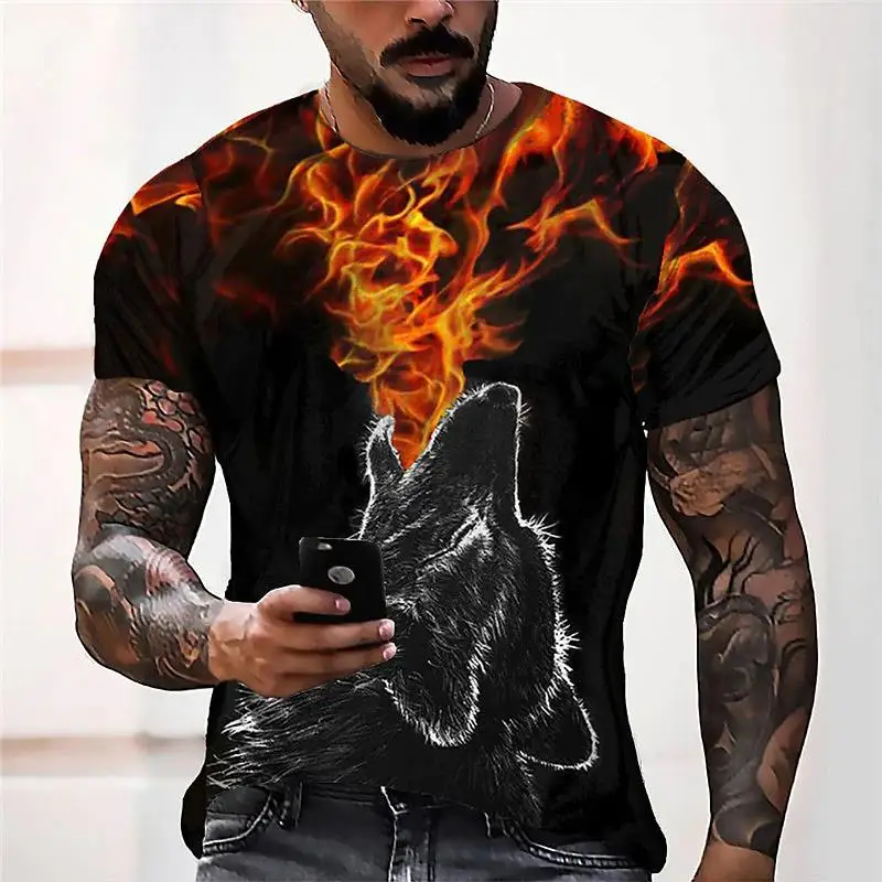 New 3D Printing Domineering Wolf Pattern Short-sleeved Tops Men's Clothing Shirt Oversized T-shirt Outdoor Street Clothes Summer
New 3D Printing Domineering Wolf Pattern Short-sleeved Tops Men's Clothing Shirt Oversized T-shirt Outdoor Street Clothes Summer