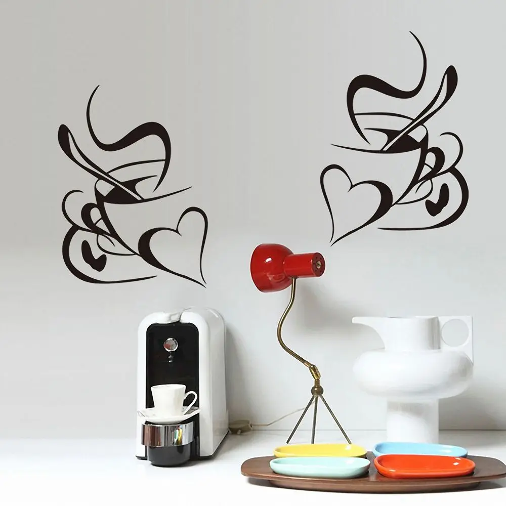 1pair Kitchen Wall Stickers Coffee Cup with Heart Sticker For Cafe Oven Dining Hall DIY Vinyl Adhesive Wall Art Decoration Decal
1pair Kitchen Wall Stickers Coffee Cup with Heart Sticker For Cafe Oven Dining Hall DIY Vinyl Adhesive Wall Art Decoration Decal