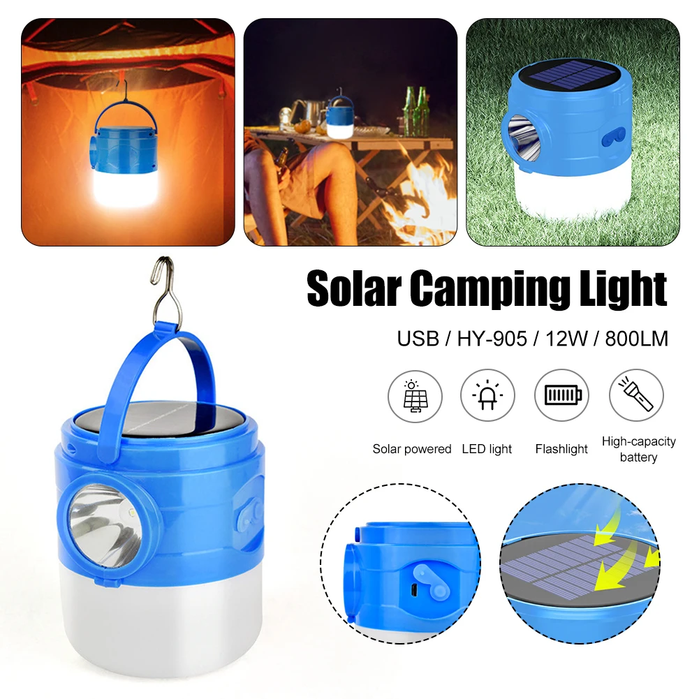 12W Solar Camping Lantern USB Rechargeable Tent Light 48LED Dual Light Source 3 Modes Camping Light Waterproof for Outdoor
12W Solar Camping Lantern USB Rechargeable Tent Light 48LED Dual Light Source 3 Modes Camping Light Waterproof for Outdoor