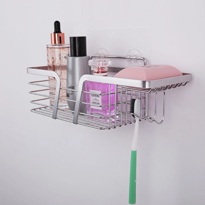 Wall Mounted Bathroom Shelve Multifunctional Storage Tray Shampoo Holder with 2 Toothbrush Racks Kitchen Accessories B03E
Wall Mounted Bathroom Shelve Multifunctional Storage Tray Shampoo Holder with 2 Toothbrush Racks Kitchen Accessories B03E