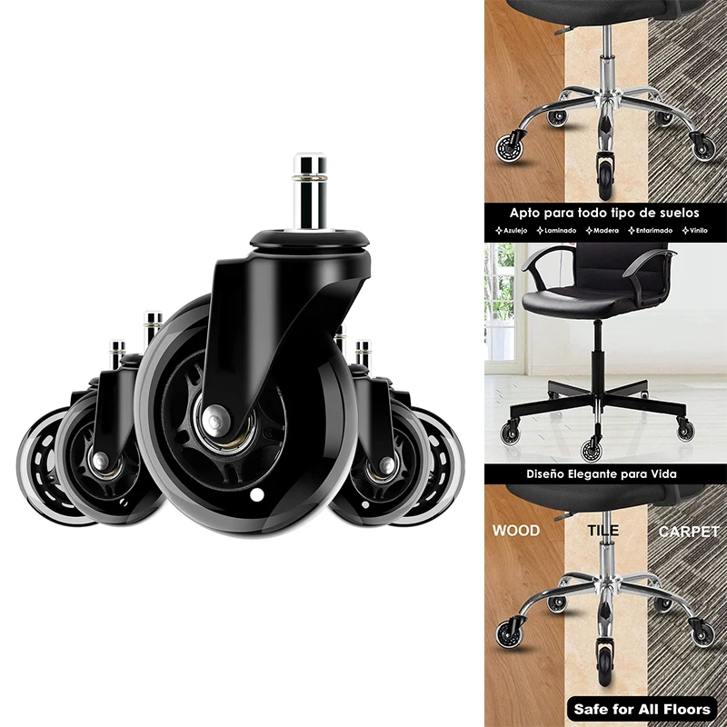 5 PCS Wheels For Office Chairs Swivel Casters Silent Caster Replacement Wheels, Floor Protection Material
5 PCS Wheels For Office Chairs Swivel Casters Silent Caster Replacement Wheels, Floor Protection Material