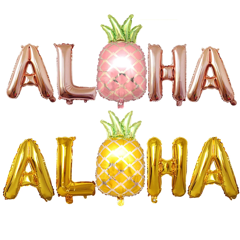 Aloha balloon set 16inch of letters 18inch of Pineapple Summer Holiday Hawaii foil balloons Wedding birthday DIY Home decor
Aloha balloon set 16inch of letters 18inch of Pineapple Summer Holiday Hawaii foil balloons Wedding birthday DIY Home decor