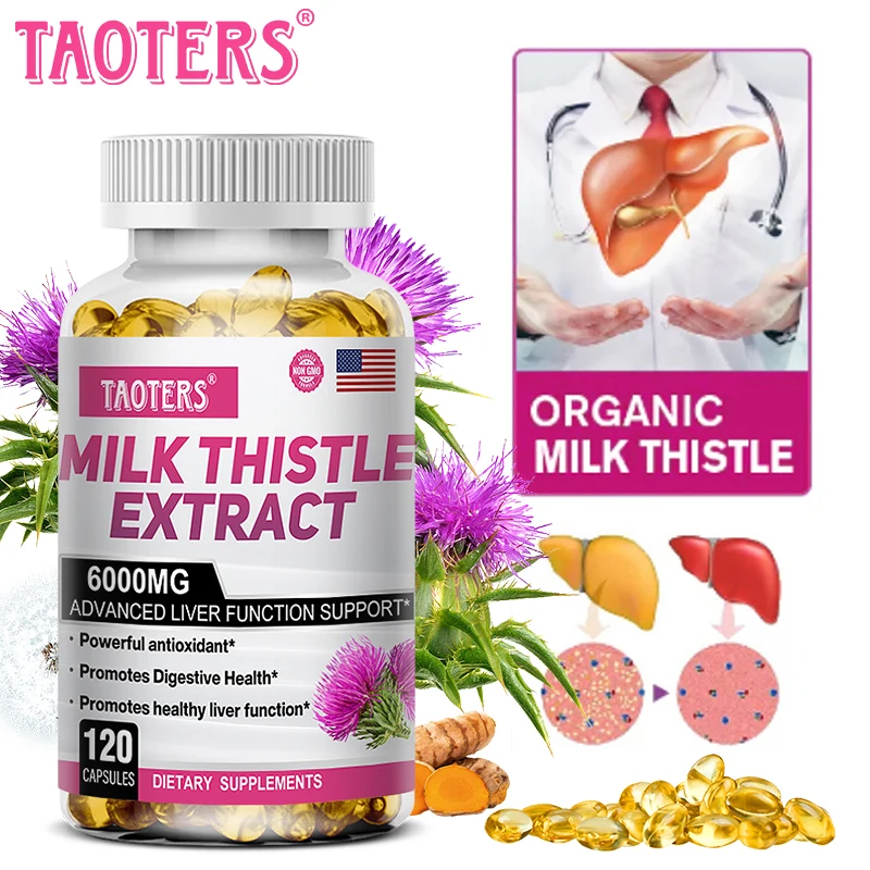 Milk Thistle Extract Capsules Support Liver Health, Late Liver Function Support, Antioxidant, Promote Digestive Health
Milk Thistle Extract Capsules Support Liver Health, Late Liver Function Support, Antioxidant, Promote Digestive Health