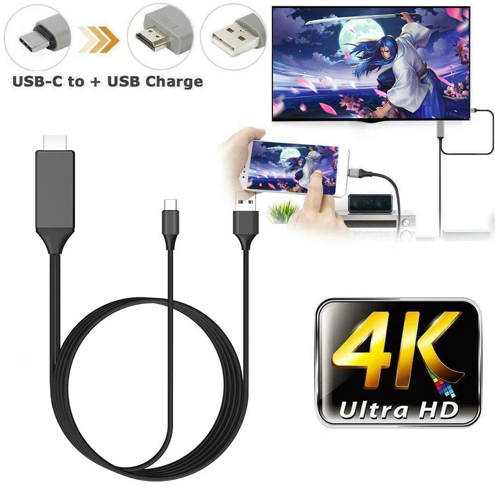 1.8m L9 USB Type C to HDMI-Compatible Cable 4K 60Hz UHD Mirroring Charging Cable Digital AV Video Adapter for Android Phone
1.8m L9 USB Type C to HDMI-Compatible Cable 4K 60Hz UHD Mirroring Charging Cable Digital AV Video Adapter for Android Phone
