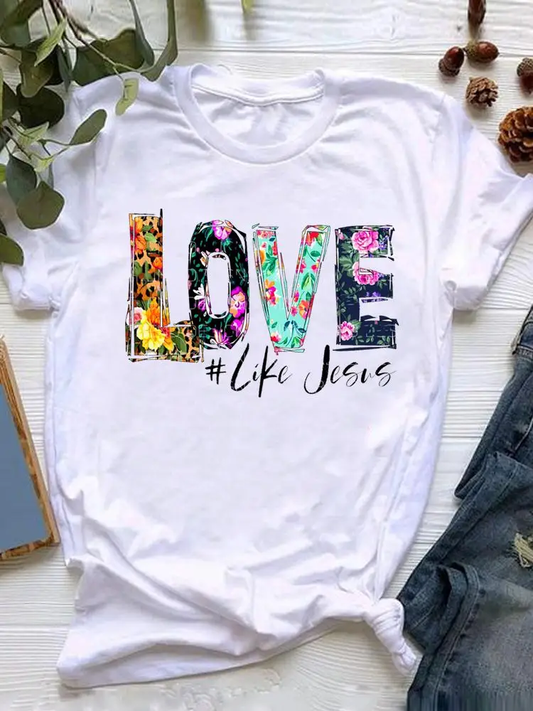 T-shirt Summer Faith Love Floral Watercolor 90s Print Clothes Short Sleeve Tee Women Fashion Graphic T Shirt Clothing Female Top
T-shirt Summer Faith Love Floral Watercolor 90s Print Clothes Short Sleeve Tee Women Fashion Graphic T Shirt Clothing Female Top