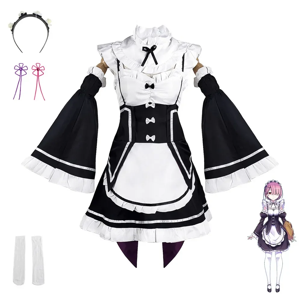 Ram/Rem Cosplay Re:zero Kara Hajimeru Isekai Seikatsu Costumes Dress Headdress Party Suit Anime Maid Dress Costume
Ram/Rem Cosplay Re:zero Kara Hajimeru Isekai Seikatsu Costumes Dress Headdress Party Suit Anime Maid Dress Costume